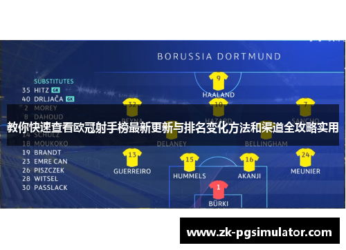 教你快速查看欧冠射手榜最新更新与排名变化方法和渠道全攻略实用 教你快速查看欧冠射手榜最新更新与排名变化方法和渠道全攻略实用