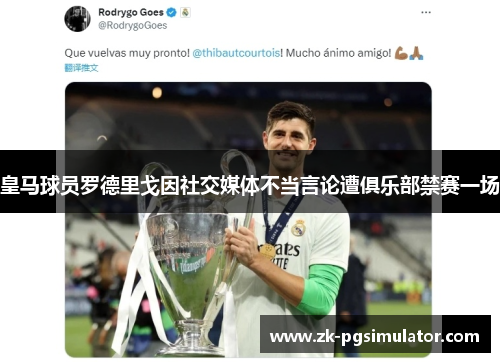 皇马球员罗德里戈因社交媒体不当言论遭俱乐部禁赛一场 皇马球员罗德里戈因社交媒体不当言论遭俱乐部禁赛一场