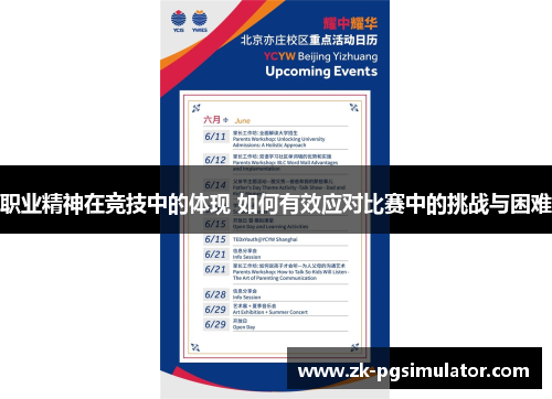 职业精神在竞技中的体现 如何有效应对比赛中的挑战与困难